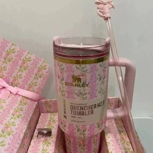 New Stanley x LoveShackFancy 40 oz Quencher Tumbler – Blooming Heirloom Edition