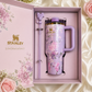 Floral 40 oz Insulated Tumbler Gift Set with Handle, Straw & Gift Box