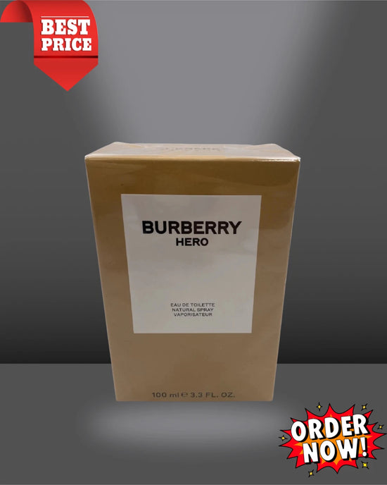 Burberry Hero Eau de Toilette Spray 3.3 oz / 100ml for Men – New Sealed in Box