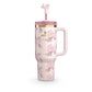 tanley x LoveShackFancy Holiday Quencher H2.0 FlowState Tumbler 40oz – Rosa Beaux Pink