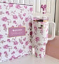 Stanley x LoveShackFancy Tumbler 40 oz – Holiday Rosa Beaux White | Gift Box | Ready to Ship